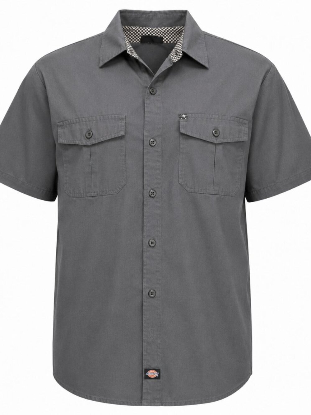 Dickies Men’s Short Sleeve Button-Up Work Shirt Charcoal Gray XL